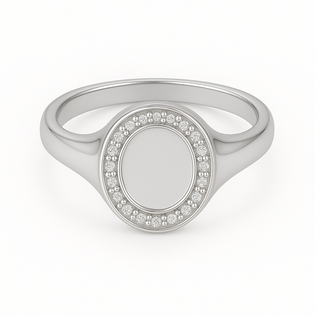 Round Halo 925 Pinky Ring