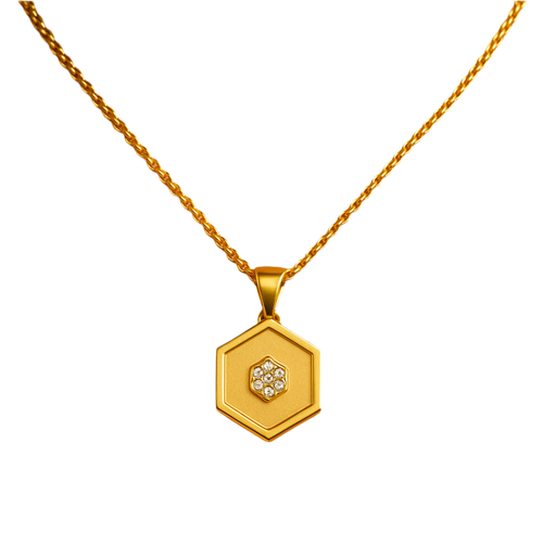 18k Geometric Hexagon Pendant