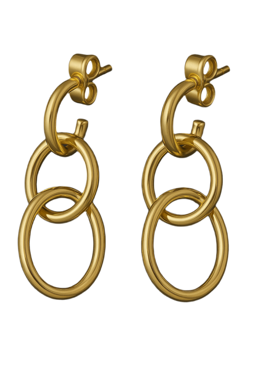 Dainty circular trio 18k earrings