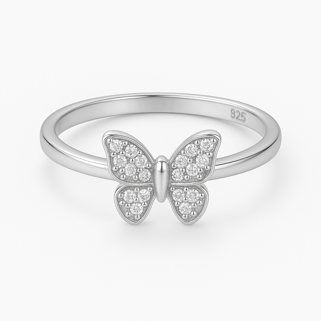 Butterfly 925 Pinky Ring