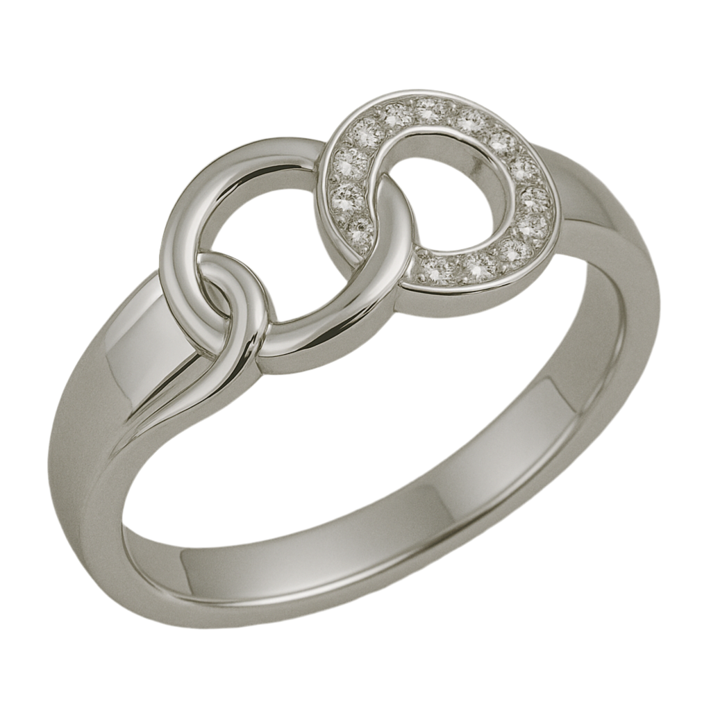 925 Silver Women’s Ring – Interlocked Circles