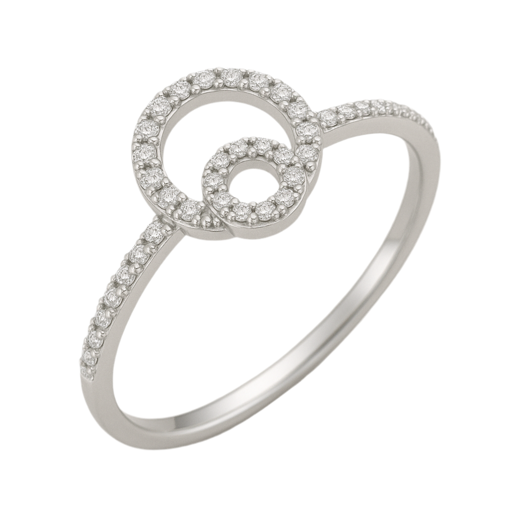 925 Silver Women’s Ring – Twin Circle CZ Hal
