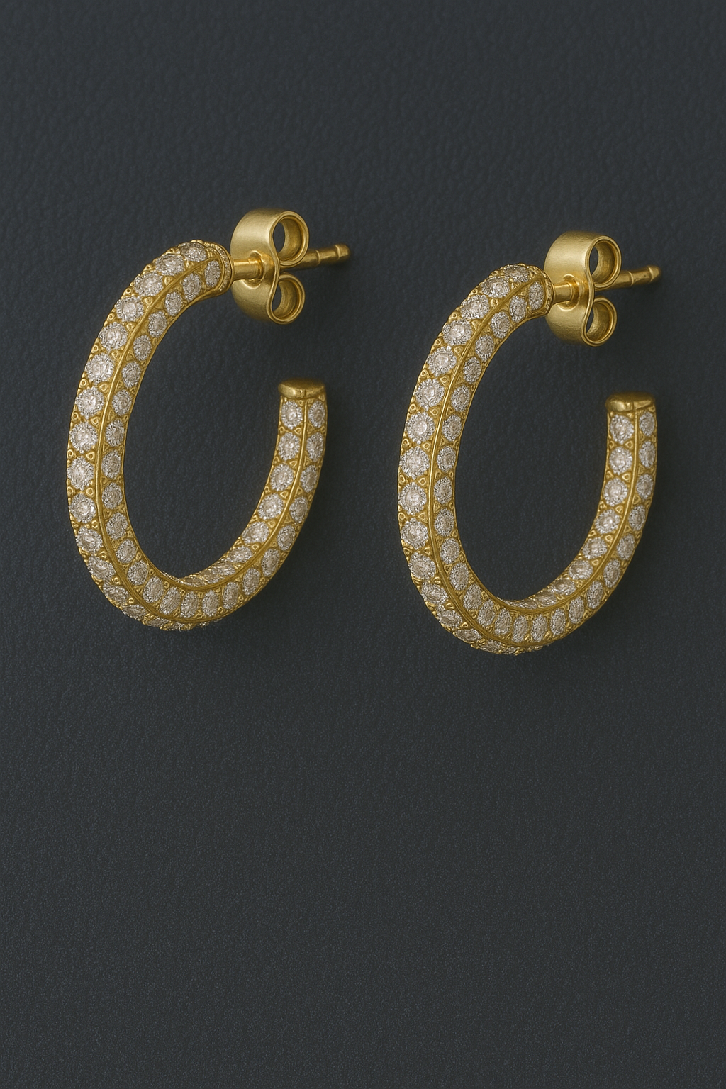 Full Pave loop 18k earrings
