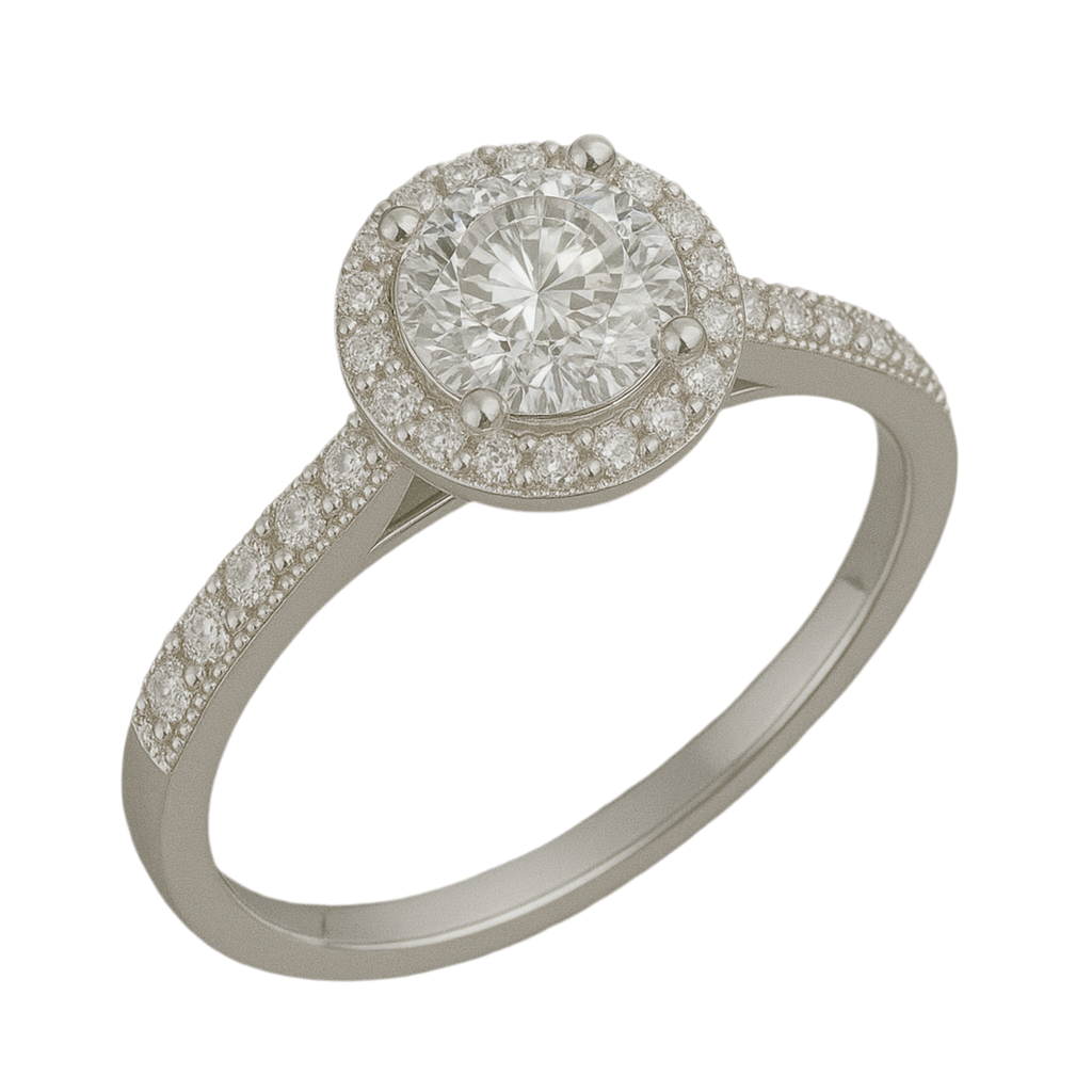 925 Silver Women’s Ring – Classic Halo Elegance