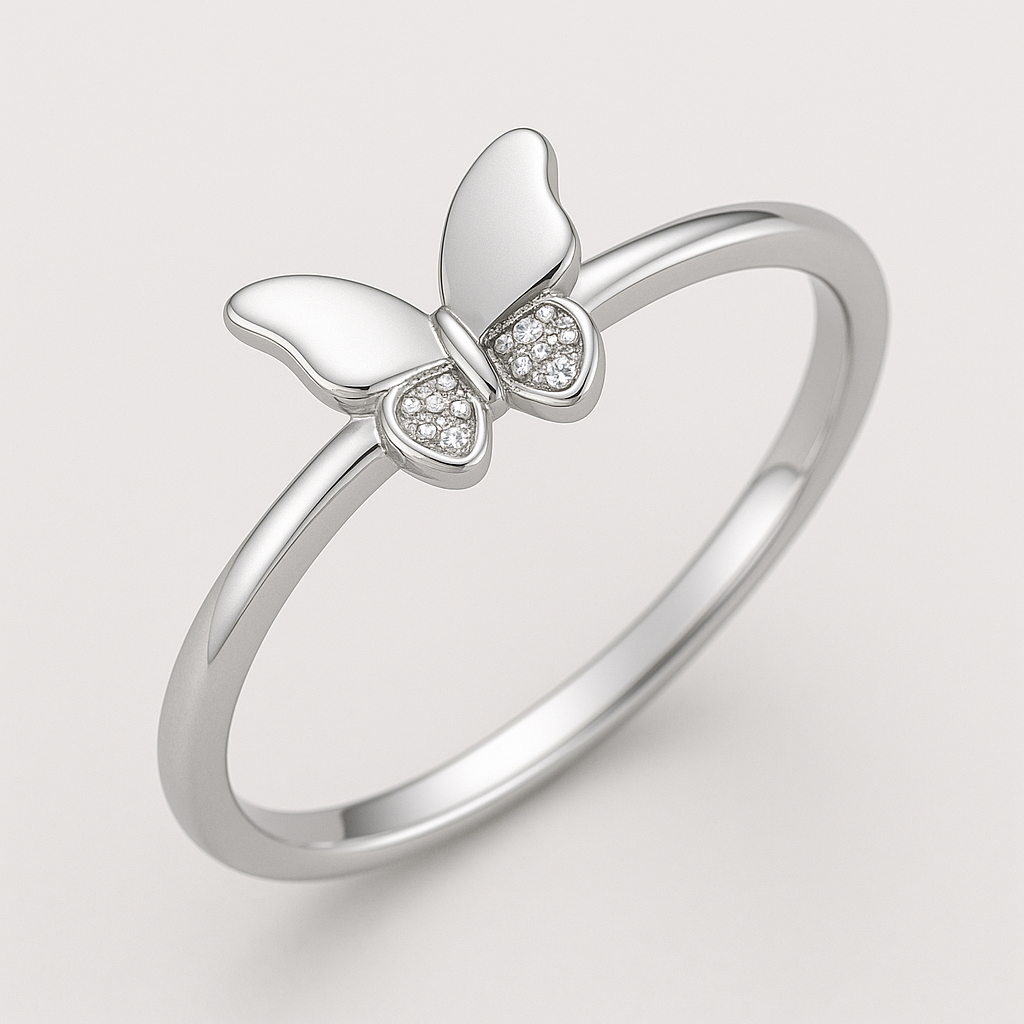 925 Silver Women’s Ring – Butterfly CZ Accent