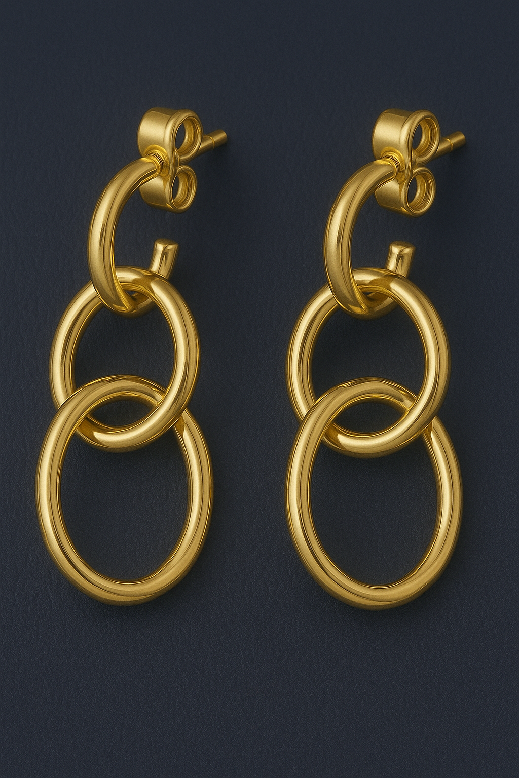 Dainty circular trio 18k earrings