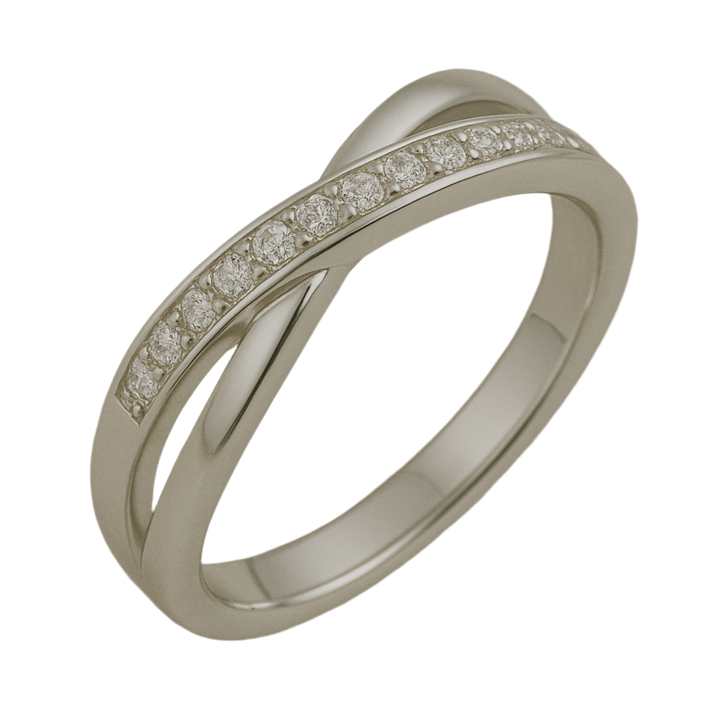 925 Silver Women’s Ring – Crossover Channel Set