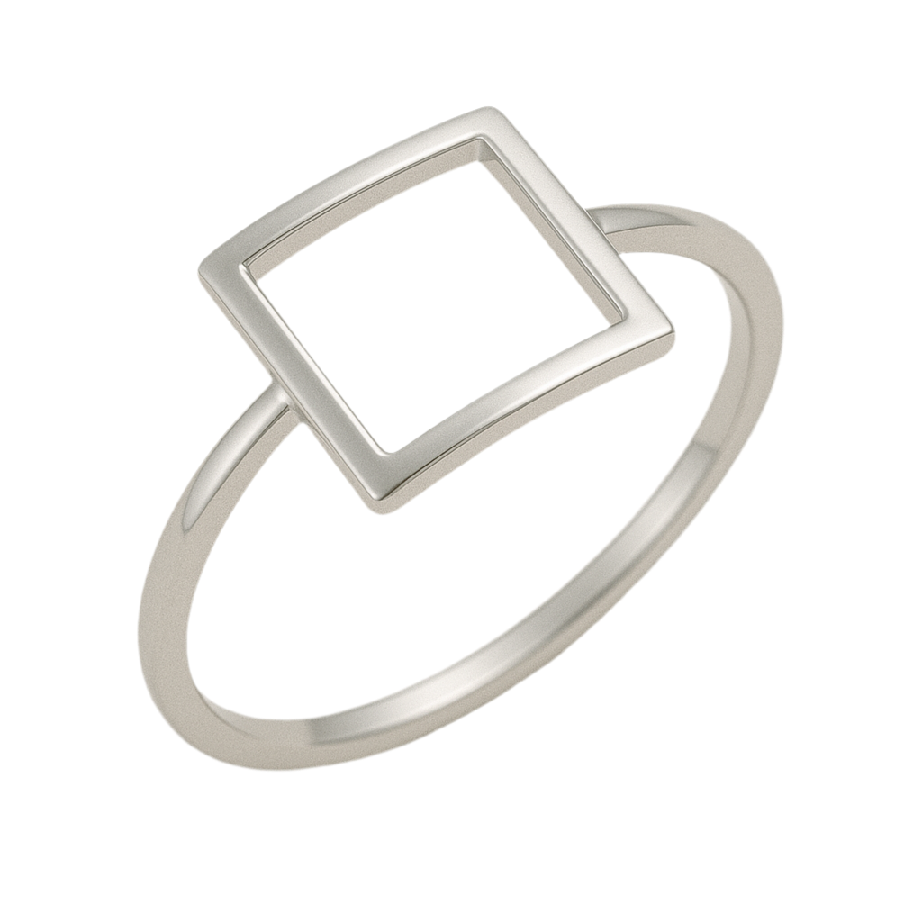 925 Silver Women’s Ring – Geometric Square
