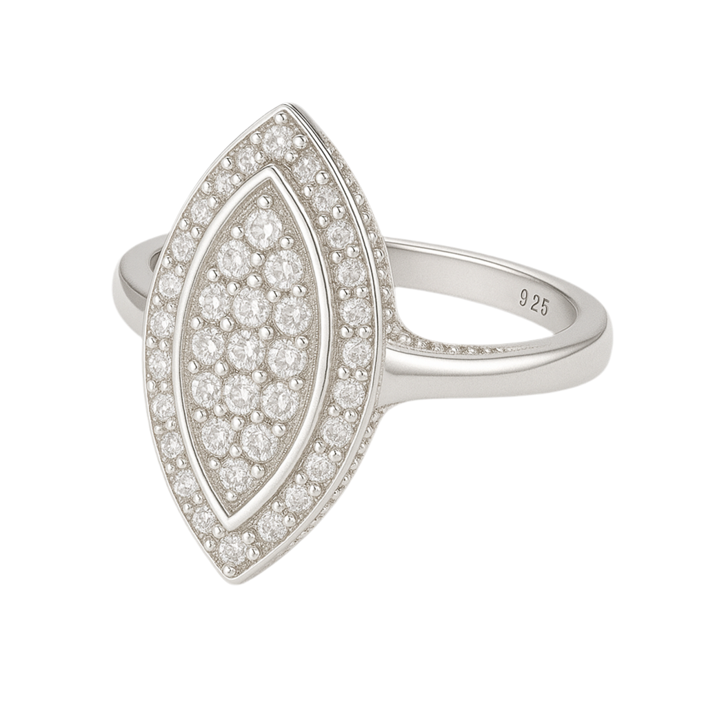 Marquise Halo 925 Pinky Ring