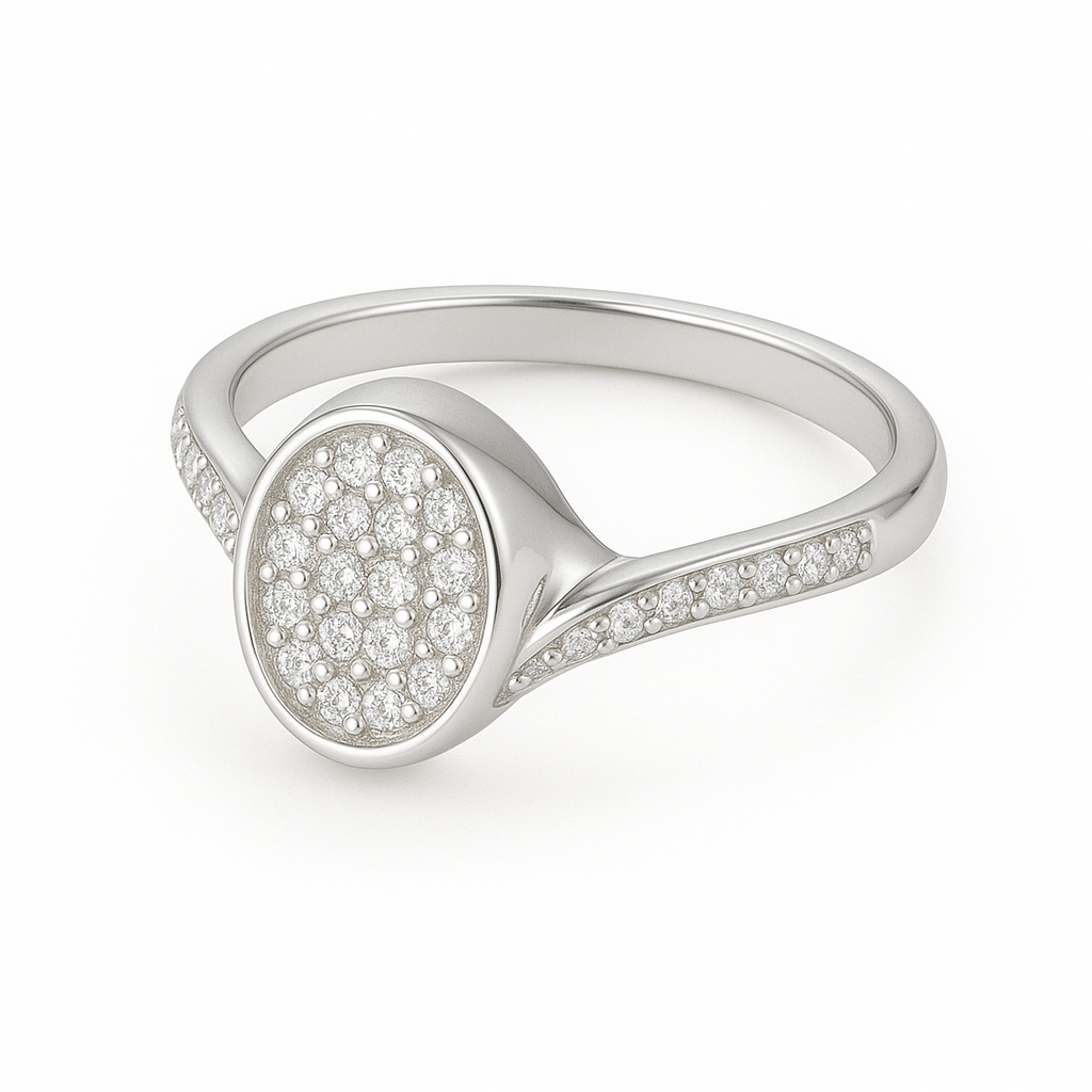 Twist Band Oval 925 Pinky Ring
