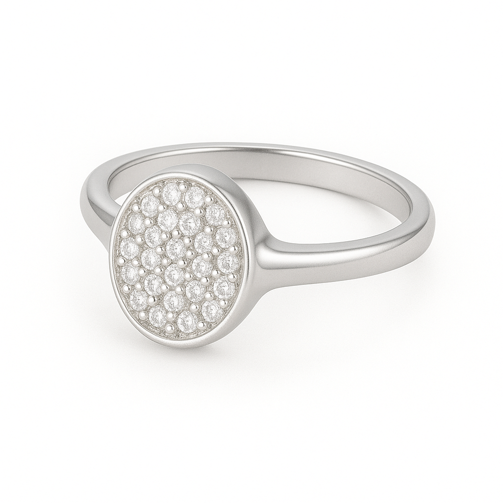 Cluster Dome 925 Pinky Ring