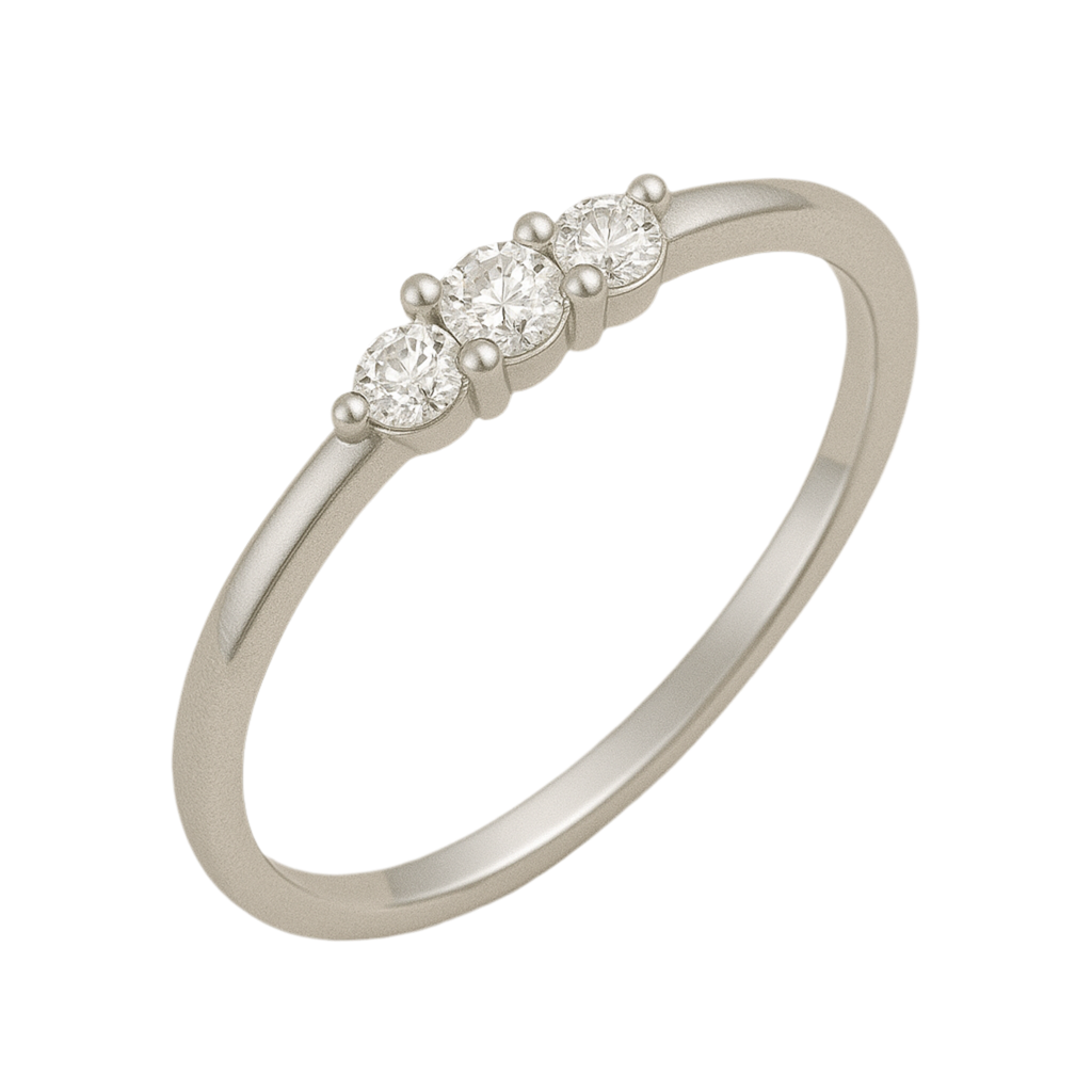 925 Silver Women’s Ring – Triple CZ Accent