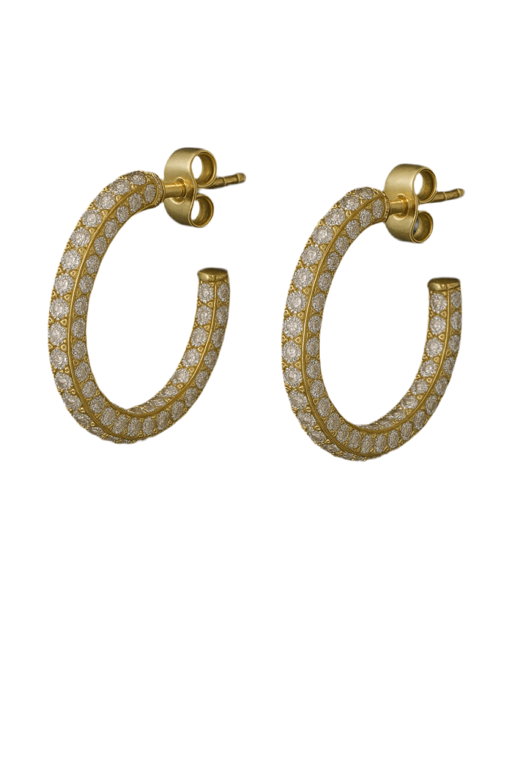 Full Pave loop 18k earrings